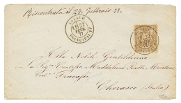 1877 30c SAGE (n°69) Obl. MONACO PRINCIPAUTE Sur Enveloppe Pour CHERASCO (ITALIE). TTB. - Autres & Non Classés