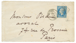 1868 20c(n°22) Obl. GC 2387 + T.15 MONACO Sur Enveloppe Pour PARIS. TB. - Autres & Non Classés