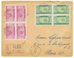 1929 Bloc De 4 Du 10c + 30c Obl. ALEG Sur Enveloppe RECOMMANDEE Pour PARIS. Superbe. - Autres & Non Classés