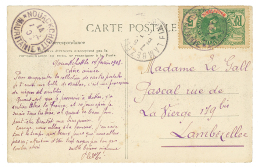 1908 5c Obl. NOUACKCHOTT + 5c (au Verso) Sur Carte Pour La FRANCE. TB. - Autres & Non Classés