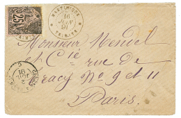 1891 CG 25c Obl. MARTINIQUE TRINITE Sur Env(pd) Pour PARIS. Rare. TB. - Autres & Non Classés