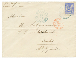 1880 CG 25c SAGE TTB Margé Obl. Grand Cachet ST PIERRE MARTINIQUE Sur Env. Pour La FRANCE. Superbe. - Other & Unclassified