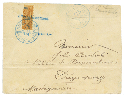1904 DIEGO-SUAREZ COUPE Du 30c(n°87) Obl. DIEGO-SUAREZ Sur Env. Pour Le Navire "PERNAMBUCO". Cote 420€. TB. - Other & Unclassified