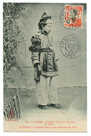 LAOS : 1909 10c Obl. XIENG-KHOUANG LAOS Sur Carte(YUNNAN) Pour La FRANCE. Verso, VINH ANNAM. TTB. - Sonstige & Ohne Zuordnung