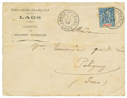 LAOS : 1899 15c Obl. LUANG-PRABANG LAOS Sur DEVANT De Lettre Pour La FRANCE. RARE. Superbe. - Sonstige & Ohne Zuordnung