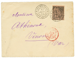 1890 CG 25c Obl. COCHINCHINE CAP ST JACQUES Sur Enveloppe Pour La FRANCE. TTB. - Sonstige & Ohne Zuordnung