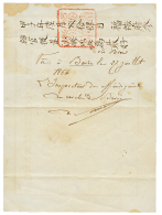 1864 Superbe Document Avec Cachet Chinois "BARIA 27 Juillet 1864" L'inspecteur Des Affaires Indigénes Cercle De B - Sonstige & Ohne Zuordnung