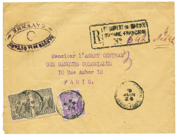 1924 25c+ 30c(x2) Sur Env. RECOMMANDEE De ST LAURENT DU MARONI Pour La FRANCE. RARE. TB. - Other & Unclassified