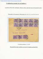 1923 0,02 S/ 15c Bloc De 10 + 0,05 S/ 15c Bande De 3 Obl. CAYENNE Sur Envelope Pour PARIS. RARETE. TTB. - Otros & Sin Clasificación
