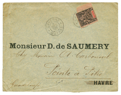 "GUYANE Pour La GUADELOUPE" : 1896 25c Obl. CAYENNE Sur Env. Pour POINTE-A-PITRE. TTB. - Other & Unclassified