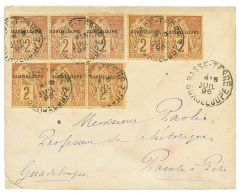 1896 2c Surchargé GUADELOUPE(x8) Obl. BASSE-TERRE Sur Enveloppe Pour POINTE A PITRE. TTB. - Other & Unclassified