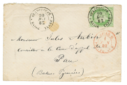 "Tarif IMPRIME" : 1882 CG 5c CERES TTB Margé Obl. GUADELOUPE BASSE-TERRE Sur Env. Pour PAU. Superbe. - Other & Unclassified