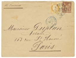 "CAPESTERRE" : 1878 CG 15c CERES(n°19) TB Margé + 20c SAGE Sur Lettre De CAPESTERRE Pour PARIS. TB. - Otros & Sin Clasificación