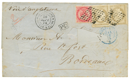 1874 CG 80c AIGLE + Paire 30c CERES Sur Lettre (nom Découpé) De POINTE A PITRE Pour La FRANCE. TB. - Otros & Sin Clasificación