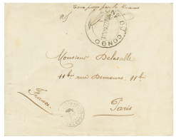 1900 "TAXE PERCUE PAR LE RECEVEUR 0,15" + Cachet ZONE DU CONGO/BRAZZAVILLE Sur Enveloppe Pour La FRANCE. Lettre En Prove - Otros & Sin Clasificación