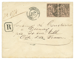 1887 COLONIES GENERALES 25c(x2) Obl. LIBREVILLE GABON Sur Enveloppe RECOMMANDEE Pour La FRANCE. TTB. - Otros & Sin Clasificación