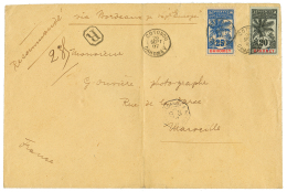 1907 20c + 25c "PALMIER" Obl. COTONOU DAHOMEY Sur Grande Env. RECOMMANDEE Pour La FRANCE. TB. - Other & Unclassified
