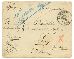 "POSTE PAR PIETON" : 1900 Enveloppe De LILLE Pour SAY. Verso, 8 Cachets Du DAHOMEY. TB. - Altri & Non Classificati