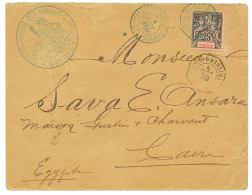 1899 OBOCK 25c Groupe Obl. DJIBOUTI + Grand Cachet COTE FRANCAISE DES SOMALIS DJIBOUTI ETAT-CIVIL Sur Enveloppe Pour LE - Sonstige & Ohne Zuordnung