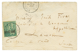 1892 5c Surchargé BENIN Obl. PORTO-NOVO Sur Enveloppe(pd) Pour La SUISSE. RARE. TB. - Other & Unclassified