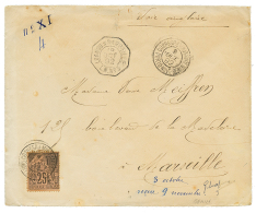 "PRECURSEUR" : 1892 COLONIE GENERALE 25c Obl. CORRESP. MILITAIRE PORTO-NOVO BENIN Sur Enveloppe Par Voie ANGLAISE Pour L - Altri & Non Classificati