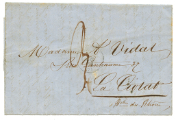 1856 Taxe "3" Sur Lettre Avec Texte Daté "WHYDAH" Pour La FRANCE. Origine Trés Rare à Cette Date. T - Autres & Non Classés