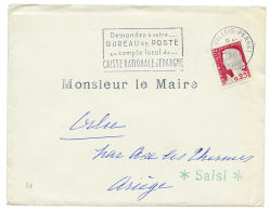 "Pli De L' O.A.S" : 1961 25c Obl. VALOIS-PERRET + Griffe SAISI Verte Sur Env. Pour Le Maire D' ORLU. A L' Intérie - Altri & Non Classificati