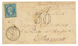 "LE TLELAT" : 1863 LE TLELAT ALGERIE + Taxe 30 + CHARGE + 20c(N°22) + "TAXE Pour TIMBRE AYANT DEJA SERVI" Sur Envelo - Otros & Sin Clasificación