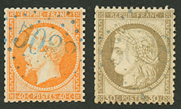 INEBOLI : 40c(n°23) + 30c CERES(n°56) Obl. GC 5088 D' INEBOLI. Frappe Moyenne Mais Lisible. RARE. Cote 1450&euro - Sonstige & Ohne Zuordnung