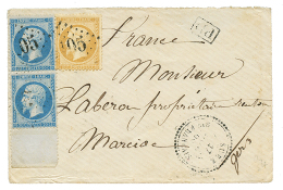 "SUEZ" : 1865 10c + Paire 20c Bord De Feuille Obl. GC 5105 + SUEZ Bau FRANCAIS Sur Env. Pour La FRANCE. TB. - Otros & Sin Clasificación