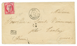 "SUEZ" : 1875 80c CERES Obl. GC 5105 + SUEZ Bau FRANCAIS Sur Lettre Pour La FRANCE. RARE. TTB. - Other & Unclassified