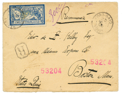 1905 5F MERSON Obl. PORT-SAID EGYPTE Sur Env(AUSTRIAN LLOYD) Pour BOSTON(USA). RARE. TTB. - Other & Unclassified