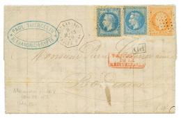 1870 20c(x2)+ 40c Obl. ANCRE + ALEXANDRIE PAQ FR V N°2 Sur Lettre Avec Texte Pour La FRANCE. TB. - Other & Unclassified