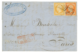 "PC 1896" : 1857 10c(n°13) + 40c(n°16) Obl. PC 1896 En Transit à MARSEILLE Sur Lettre De CONSTANTINOPLE P - Sonstige & Ohne Zuordnung