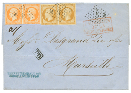 "ORONTE" : 1859 Paire 10c(n°13) + Paire 40c(n°16) Pd Obl. ANCRE + Cachet ANCRE Répéré &agra - Autres & Non Classés