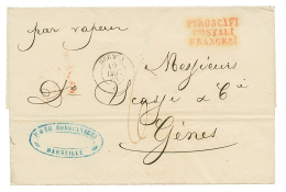 1863 HERMUS 10 Dec 63 + Taxe 6 Sur Lettre De MARSEILLE Pour GENES(ITALIE). Rare. TTB. - Sonstige & Ohne Zuordnung