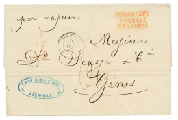 1863 HERMUS 10 Dec 63 + Taxe 6 Sur Lettre De MARSEILLE Pour GENES(ITALIE). Rare. TTB. - Autres & Non Classés