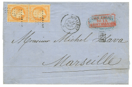"GODAVERY" : 1866 40c(n°23)x2 Obl. ANCRE + GODAVERY 31 Oct 66 Sur Lettre De CONSTANTINOPLE Pour MARSEILLE. Dernier V - Sonstige & Ohne Zuordnung