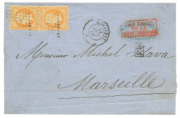 "GODAVERY" : 1866 40c(n°23)x2 Obl. ANCRE + GODAVERY 31 Oct 66 Sur Lettre De CONSTANTINOPLE Pour MARSEILLE. Dernier V - Altri & Non Classificati