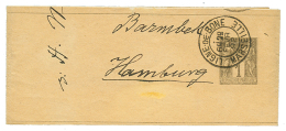 1892 Bande D'IMPRIME 1c SAGE Obl. LIGNE DE BONE MARSEILLE Pour HAMBURG. Trés Rare Sur IMPRIME. TTB. - Sonstige & Ohne Zuordnung