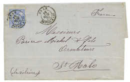 1876 25c SAGE Obl. ORAN BATEAU A VAP. Sur Lettre D' ORAN Pour ST MALO. Superbe. - Other & Unclassified