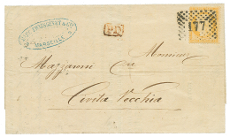 1872 40c(n°38) Obl. Cachet Italien 177 Sur Lettre De MARSEILLE PourCIVITA-VECCHIA. Certificat BEHR(2005). RARE. Supe - Sonstige & Ohne Zuordnung