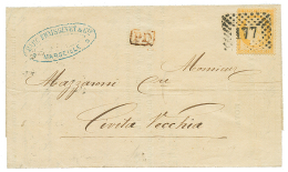 1872 40c(n°38) Obl. Cachet Italien 177 Sur Lettre De MARSEILLE PourCIVITA-VECCHIA. Certificat BEHR(2005). RARE. Supe - Autres & Non Classés