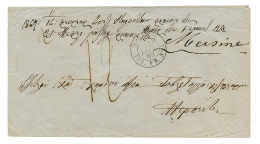 "LIGNE Y" : 1869 Trés Rare Cachet LIGNE Y PAQ FR N°1 + Taxe 12 Sur Enveloppe Pour MERSINA. TB. - Sonstige & Ohne Zuordnung