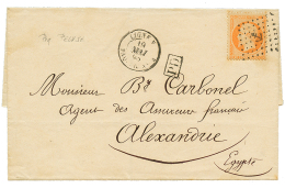 1868 40c(n°23) Obl. ANCRE + LIGNE V PAQ FR N°3 Sur Lettre Pour ALEXANDRIE EGYPTE. TTB. - Sonstige & Ohne Zuordnung