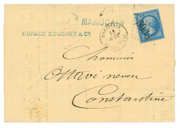 1863 20c Obl. GC 5055 + MARSEILLE BATEAU A VAP. + MAROCAIN En Bleu, Pour CONSTANTINE. TTB. - Sonstige & Ohne Zuordnung