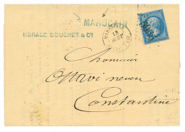 1863 20c Obl. GC 5055 + MARSEILLE BATEAU A VAP. + MAROCAIN En Bleu, Pour CONSTANTINE. TTB. - Autres & Non Classés