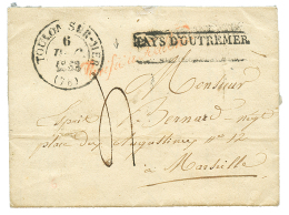 1833 PAYS D'OUTREMER + TOULON SUR MER + PURIFIE A TOULON Rouge (rare Au Recto) Sur Lettre Avec Texte D' ALGER Pour MARSE - Otros & Sin Clasificación