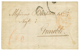 1871 STRASSBURG IM ELSASS/F. Rouge + Taxe 25 Sur Lettre Pour GRENOBLE. Rare. TB. - Otros & Sin Clasificación