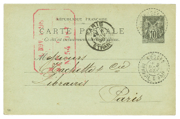 RHODES : 1898 Entier 10c Sage Obl. RHODES TURQUIE D'ASIE Pour PARIS. Superbe. - Otros & Sin Clasificación